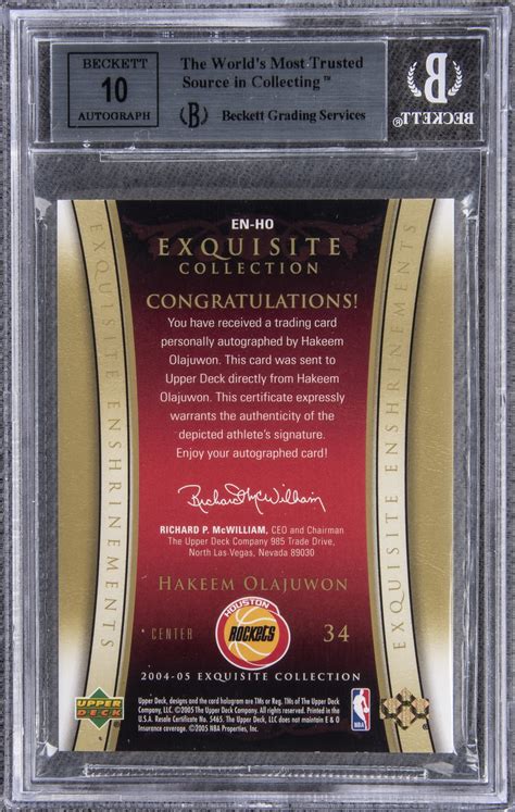 Lot Detail 2004 05 Ud Exquisite Collection Enshrinements Autographs