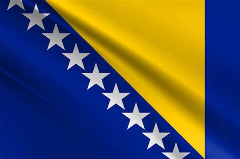 Premium Vector | 3d flag of bosnia and herzegovina on wrinkled fabric. flag of bosnia and ...