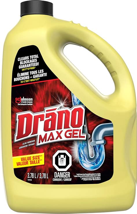 Drano Max Gel Drain Clog Remover And Cleaner Unclogs And Removes Blockages From Showers And