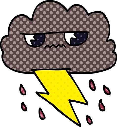 Cartoon Doodle Angry Storm Cloud Vector Art At Vecteezy