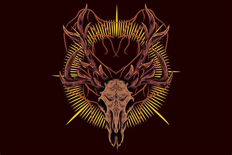 Deer Skull Vector Illustration Graphic By Epicgraphic · Creative Fabrica
