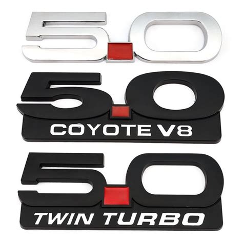 5 0 Coyote V8 TWIN Car Modified 5 0 Trim Front Hood Grille Emblem Badge