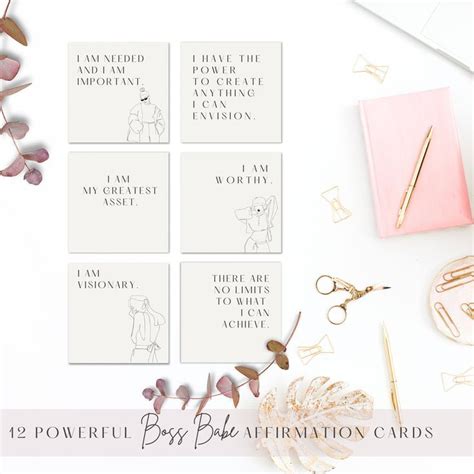 Printable Boss Babe Affirmation Cards