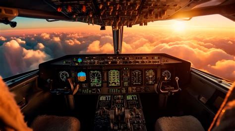 Premium Ai Image Cockpit Of A Passenger Plane Airplane Interior Pilot