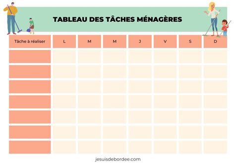 Un Tableau Pour Gérer La Participation Aux Tâches Ménagères Dans La