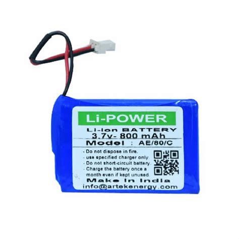 Rechargeable 3 7V 800 MAh Lithium Ion Battery At Rs 100 Lithium