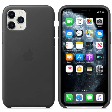 Iphone 11 Pro Leather Case Black