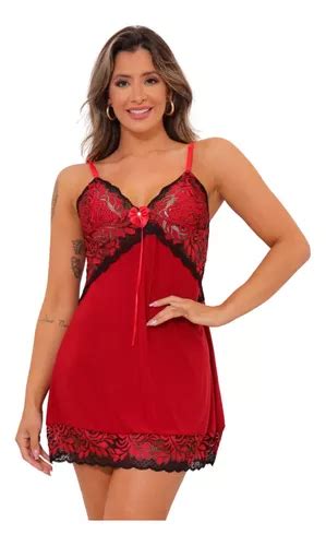 Camisola Sexy Com Renda Lingerie Sensual Feminina Mercadolivre