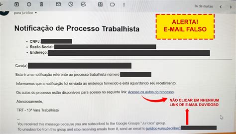 Partes E Advogados Trt De Goi S Alerta Para Golpe De E Mail Falso Em