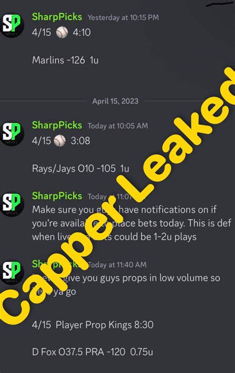 CAPPERS LEAKED On Twitter SharpPicks