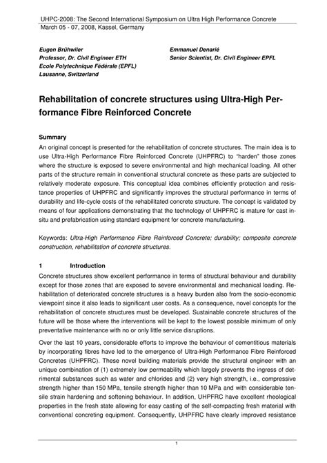 Pdf Rehabilitation And Strengthening Of Concrete Structures Using Ultra High Performance Fibre