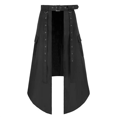 Sebtyili Men Skirts Punk Maxi Skirt Gothic Chain Matching Skirts