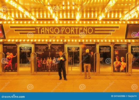 Entrance of the Theatre Tango Porteno at Evening Time Editorial Photo ...