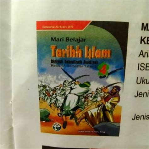 Jual Buku Mari Belajar Tarikh Islam Dta Kelas Semester Shopee