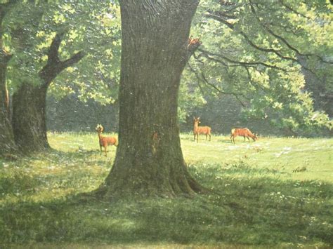 Gemälde Rieseneichen mit vergoldetem Holzrahmen Rarität im Kanton