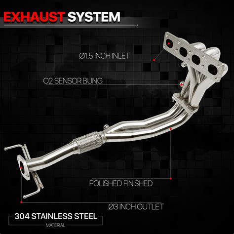 Stainless Steel Exhaust Header Manifold For Ford Probe Mazda Mx