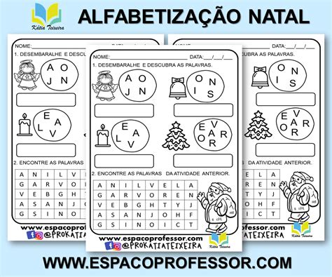 Atividade De Natal Para Alfabetização Símbolos Natalinos