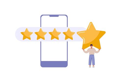 Premium Vector Man Satisfied Customer Give Rating Stars On