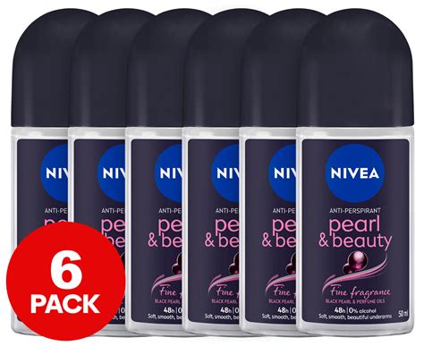 6 X Nivea Pearl Beauty Fine Fragrance Roll On Deodorant Orchid