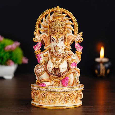 Buy Mukundra Art N Craft Lord Ganesha Idol Statue Sitting On