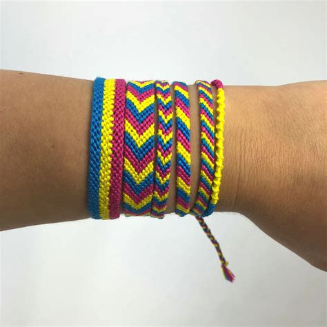 Pansexual Woven Bracelet Pride Flag Pansexuality Friendship Etsy