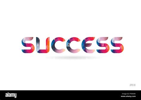 Success Colored Rainbow Word Text Suitable For Card Brochure Or Typography Logo Design Stock