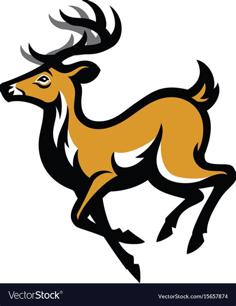 Running Deer Royalty Free Vector Image Vectorstock