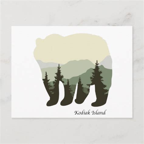 Kodiak Brown Bear Silhouette Postcard | Zazzle.com