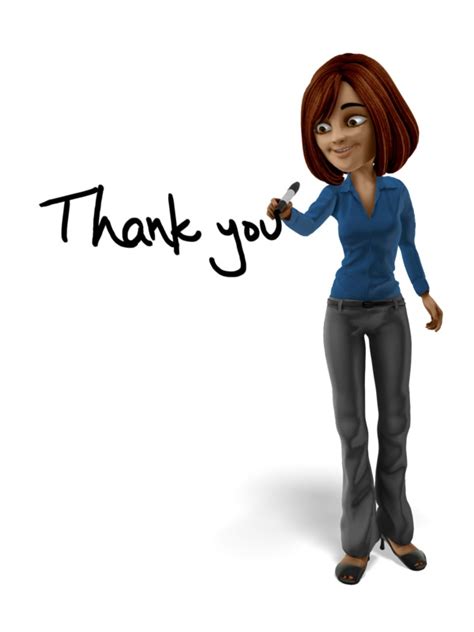 Businesswoman Drawing Thank You Great Powerpoint Clipart For