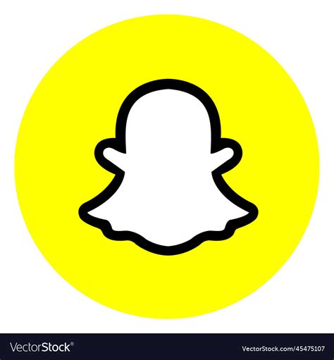 Round snapchat logo isolated on white background Vector Image