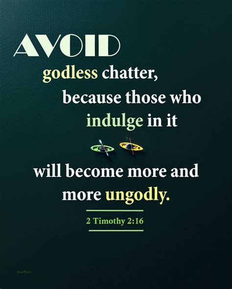 The Living — 2 Timothy 216 Niv Avoid Godless Chatter