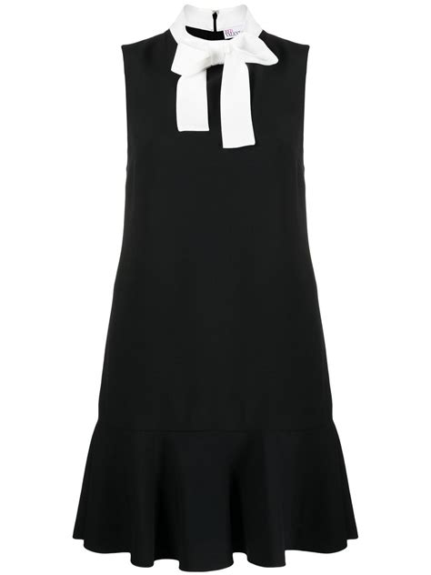 Red Valentino Pussy Bow Collar Minidress Farfetch