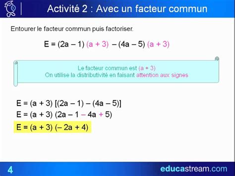 factorisation cours maths 3ème YouTube