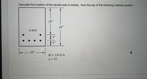 Solved Calculate the location of the neutral axis in inches, | Chegg.com