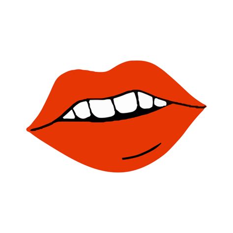 Diseño Png Y Svg De Labios Rojos Boca Plana Para Camisetas