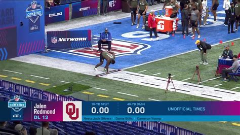 Dl Jalen Redmond Oklahoma Runs A 481 Second 40 Yard Dash At 2023 Nfl