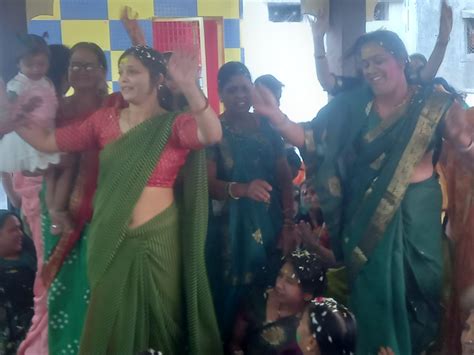 Mahila Mandal Had Fun On The Beats Of Dholak Holi Played With Abir