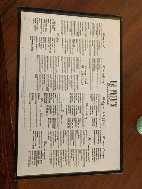 Menu At La Petes Pizzeria Independence