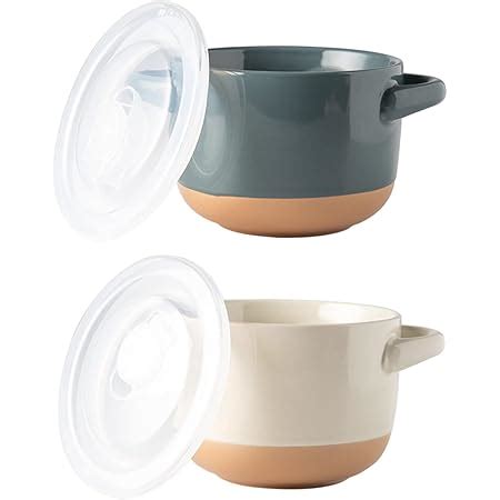 Amazon Wareland Soup Bowls With Handles Spoons Oz Ceramic