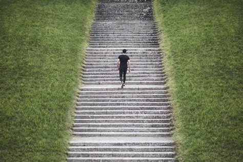 Man Climbing Steps