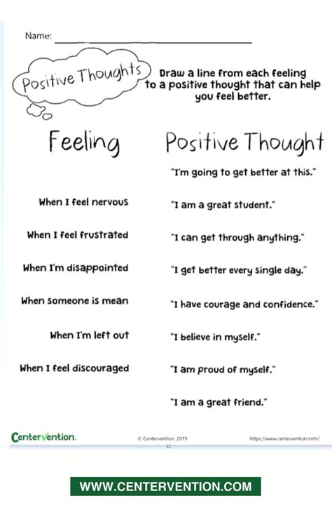 Practicing Positive Self Talk Worksheet Artofit