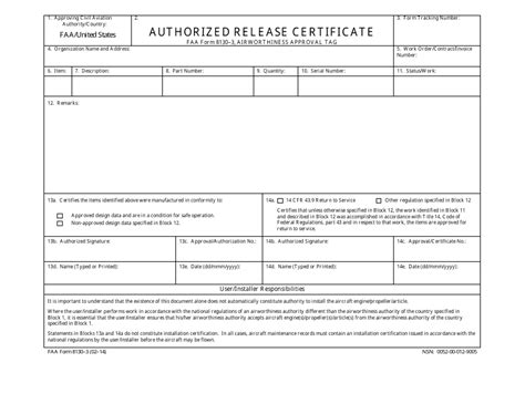 Optional FAA Form 8130-3 Airworthiness Approval Tag For FAA, 56% OFF