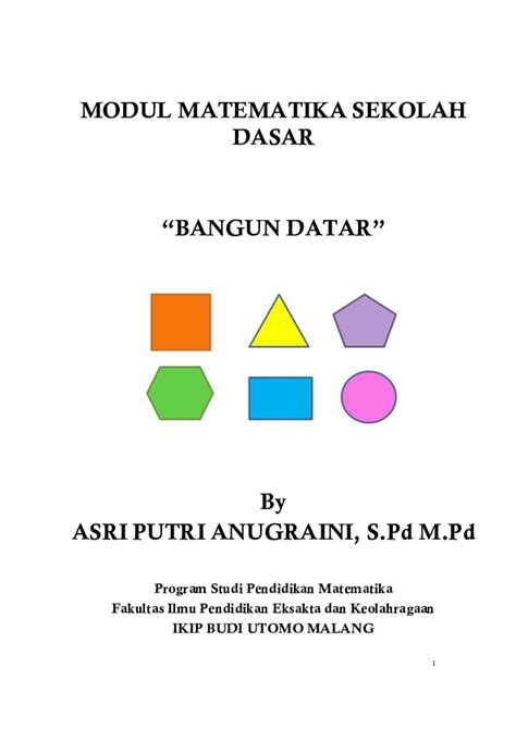 Pdf Modul Matematika Sekolah Dasar Bangun Datar