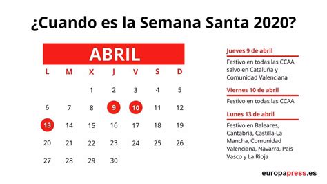 Cu Ndo Es La Semana Santa Calendario Y Fechas