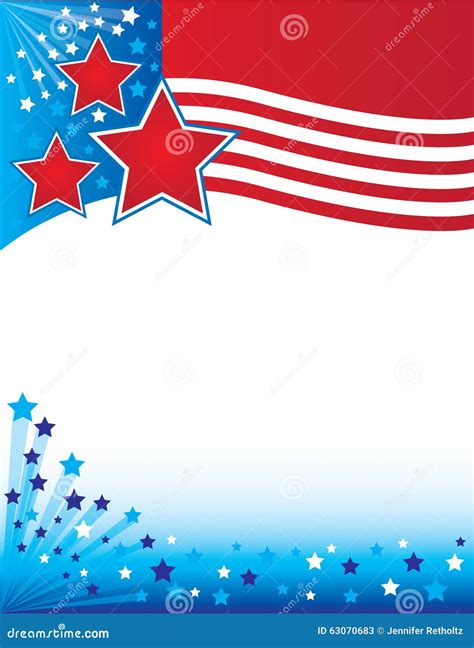 Patriotic United States Flag Border Background Stock Illustration Image 63070683