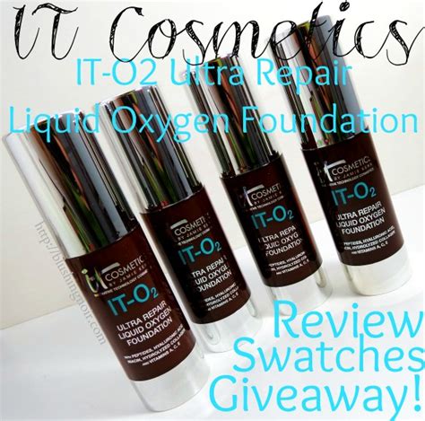 It Cosmetics It O2 Ultra Repair Liquid Oxygen Foundation Swatches Review Giveaway