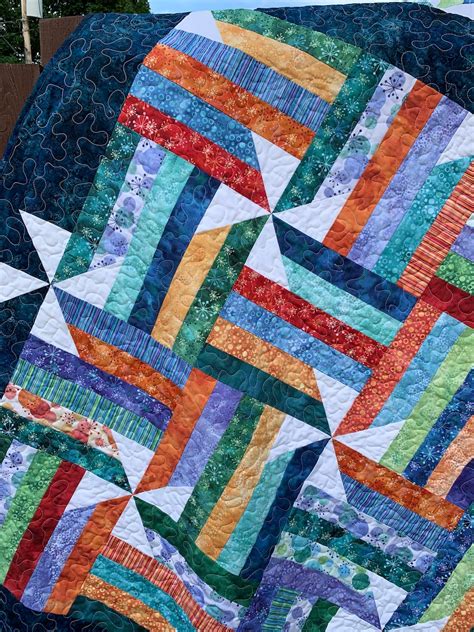 Jelly Roll Sizzle Lap Quilt Bright Colors Twin Full Bed Quilt Etsy