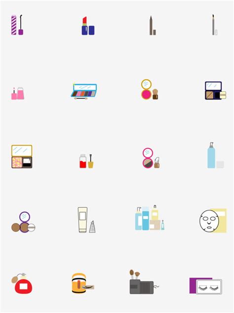 Commercial Use Vector PNG Images Color Skincare Beauty Icons Are