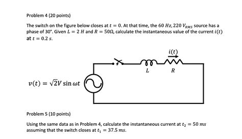 Solved The Switch On The Figure Below Closes At T 0 At