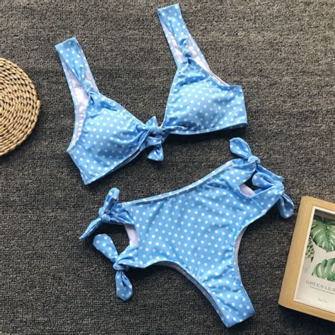 Explosion Models Bikini Swimsuit Sexy Plaid Dot Bandage Swimsuit